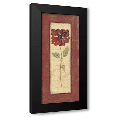 Crimson Petals II Black Modern Wood Framed Art Print with Double Matting by Moulton, Jo