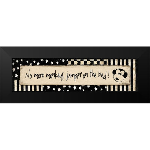 Monkeys Black Modern Wood Framed Art Print by Moulton, Jo