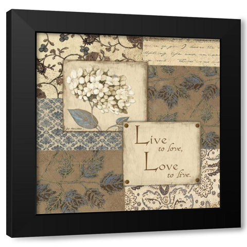 Live-Love Black Modern Wood Framed Art Print by Moulton, Jo