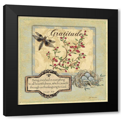 Gratitude Black Modern Wood Framed Art Print by Moulton, Jo