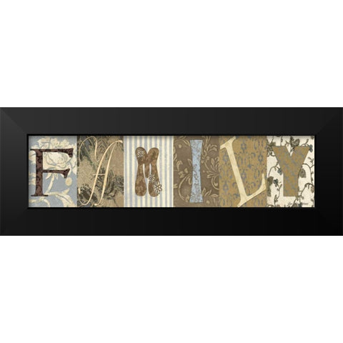 Family Black Modern Wood Framed Art Print by Moulton, Jo