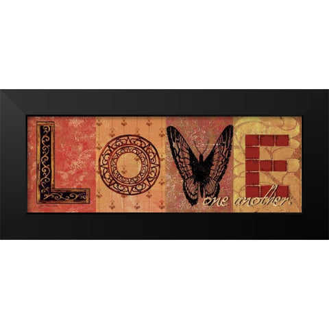 Love One Another Black Modern Wood Framed Art Print by Moulton, Jo