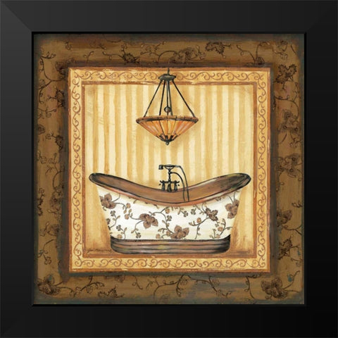 Copper Paisley Bath I Black Modern Wood Framed Art Print by Moulton, Jo