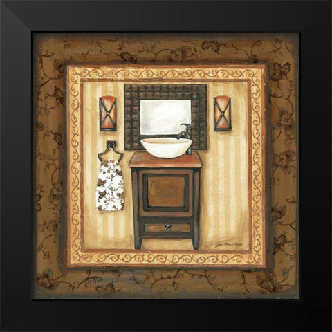 Copper Paisley Bath II Black Modern Wood Framed Art Print by Moulton, Jo