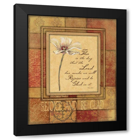 Rejoice Black Modern Wood Framed Art Print by Moulton, Jo