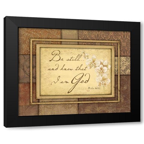 Be Still Black Modern Wood Framed Art Print with Double Matting by Moulton, Jo