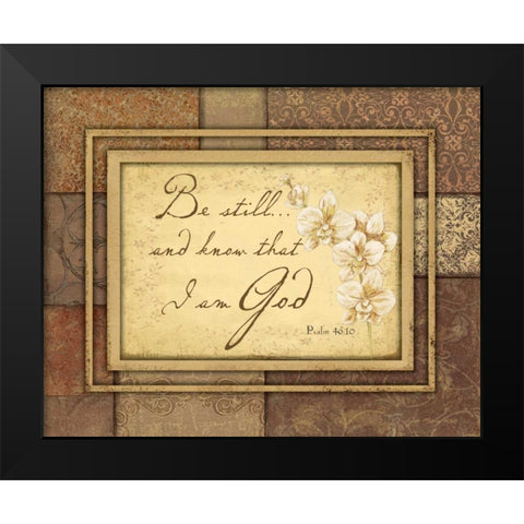 Be Still Black Modern Wood Framed Art Print by Moulton, Jo