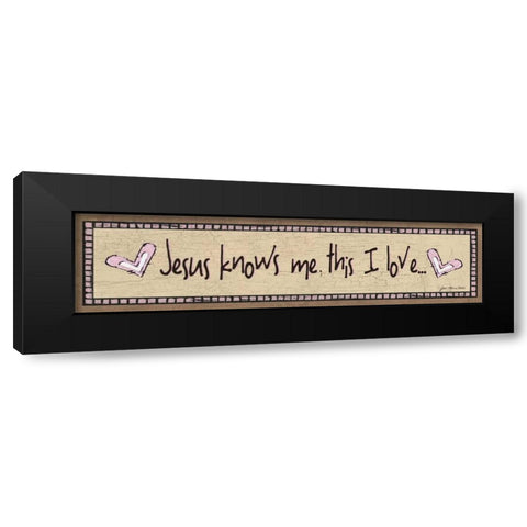 Jesus Knows Me - Pink Black Modern Wood Framed Art Print with Double Matting by Moulton, Jo