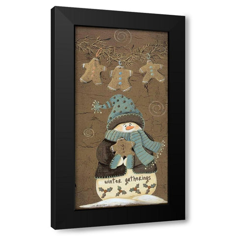 Winter Gatherings Black Modern Wood Framed Art Print with Double Matting by Moulton, Jo