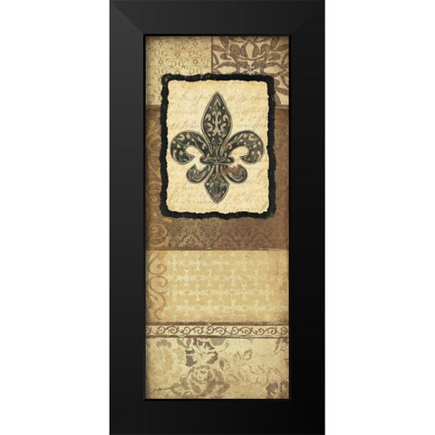 Fleur De Lis II Black Modern Wood Framed Art Print by Moulton, Jo