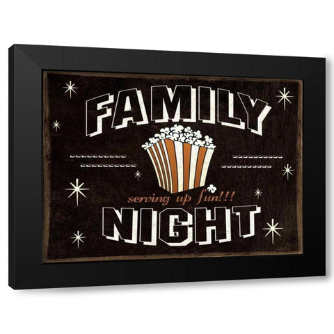 Familly Night Black Modern Wood Framed Art Print by Moulton, Jo