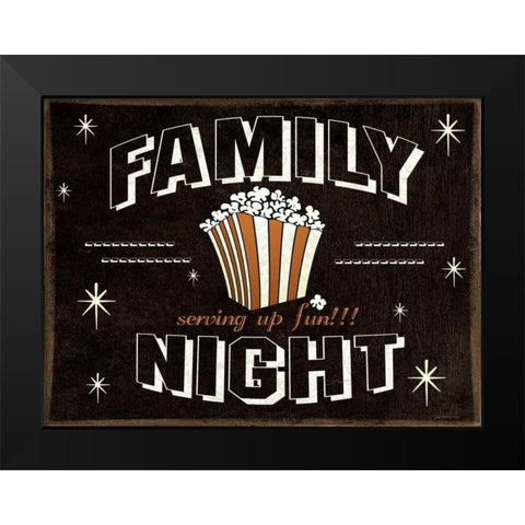 Familly Night Black Modern Wood Framed Art Print by Moulton, Jo