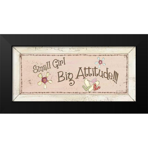 Big Attitude Black Modern Wood Framed Art Print by Moulton, Jo