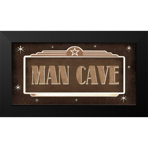Man Cave Black Modern Wood Framed Art Print by Moulton, Jo