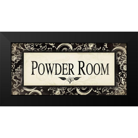 Powder Room Black Modern Wood Framed Art Print by Moulton, Jo