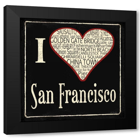 San Francisco Black Modern Wood Framed Art Print with Double Matting by Moulton, Jo