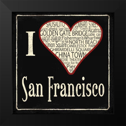 San Francisco Black Modern Wood Framed Art Print by Moulton, Jo