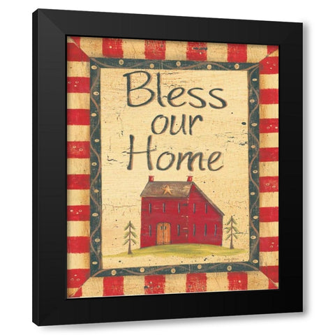 Bless Our Home Black Modern Wood Framed Art Print with Double Matting by Moulton, Jo