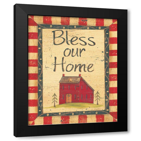 Bless Our Home Black Modern Wood Framed Art Print by Moulton, Jo