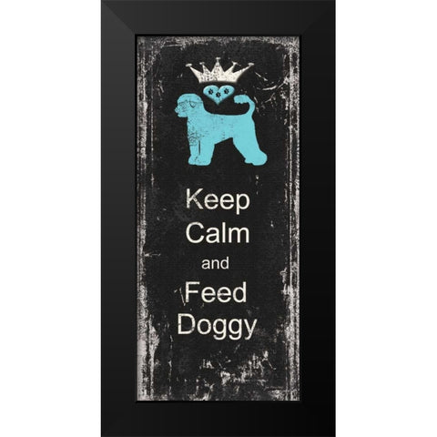 Feed Dog Black Modern Wood Framed Art Print by Moulton, Jo