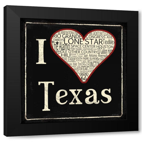 Texas Black Modern Wood Framed Art Print with Double Matting by Moulton, Jo
