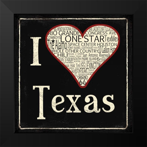 Texas Black Modern Wood Framed Art Print by Moulton, Jo