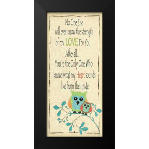 Owl Love You Black Modern Wood Framed Art Print by Moulton, Jo