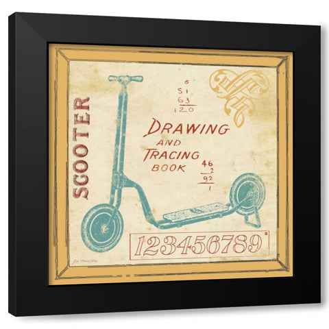 Vintage Scooter Black Modern Wood Framed Art Print with Double Matting by Moulton, Jo