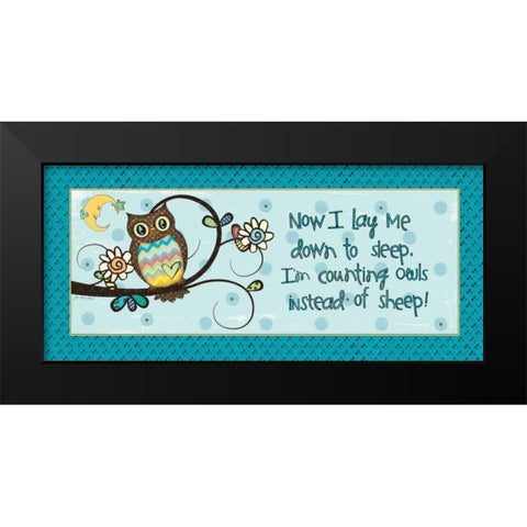 Counting Owls Black Modern Wood Framed Art Print by Moulton, Jo