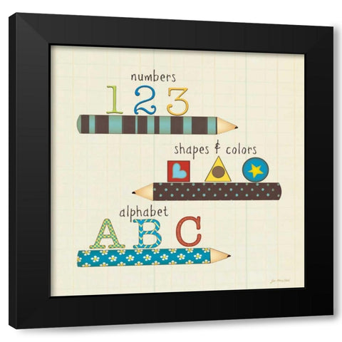 School Basics Black Modern Wood Framed Art Print with Double Matting by Moulton, Jo