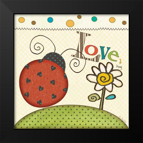 Love Bug Black Modern Wood Framed Art Print by Moulton, Jo