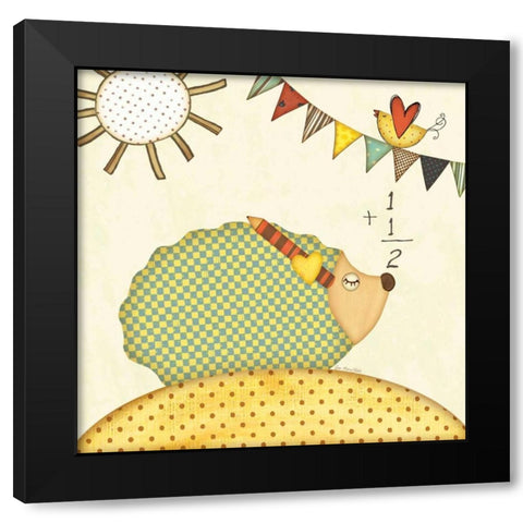 Hedgehog Math Black Modern Wood Framed Art Print by Moulton, Jo