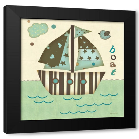 Boat East Black Modern Wood Framed Art Print by Moulton, Jo