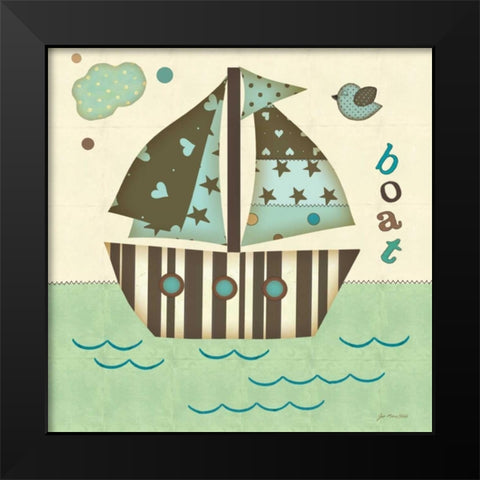 Boat East Black Modern Wood Framed Art Print by Moulton, Jo