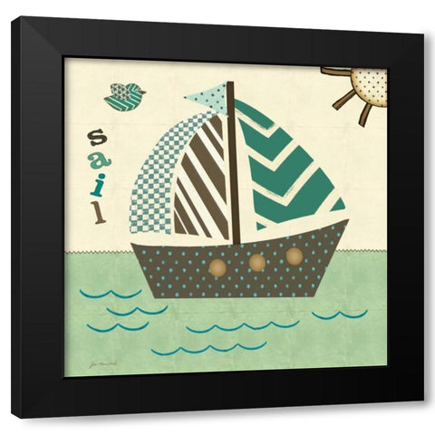 Sails West Black Modern Wood Framed Art Print by Moulton, Jo