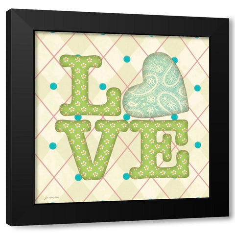 Love Girls Black Modern Wood Framed Art Print by Moulton, Jo