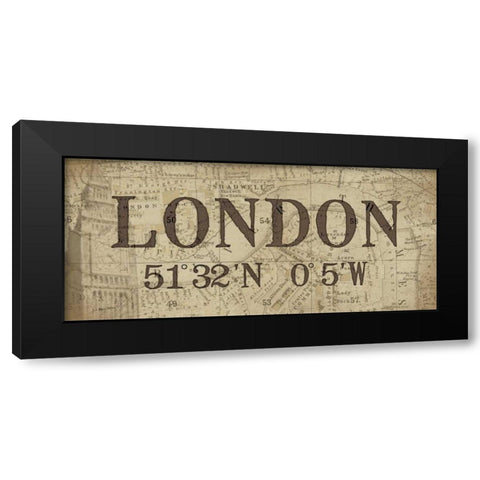 Lattitude and Longitude Black Modern Wood Framed Art Print with Double Matting by Moulton, Jo