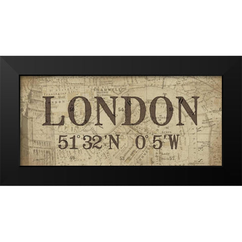 Lattitude and Longitude Black Modern Wood Framed Art Print by Moulton, Jo