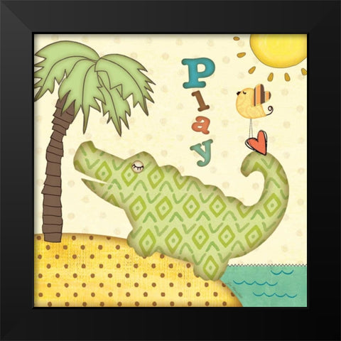 Gator Black Modern Wood Framed Art Print by Moulton, Jo