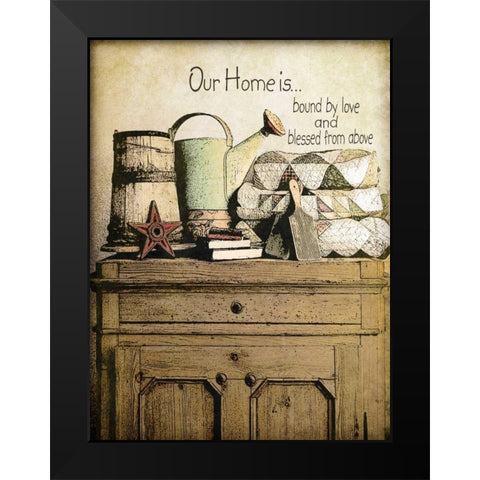 Home Black Modern Wood Framed Art Print by Moulton, Jo