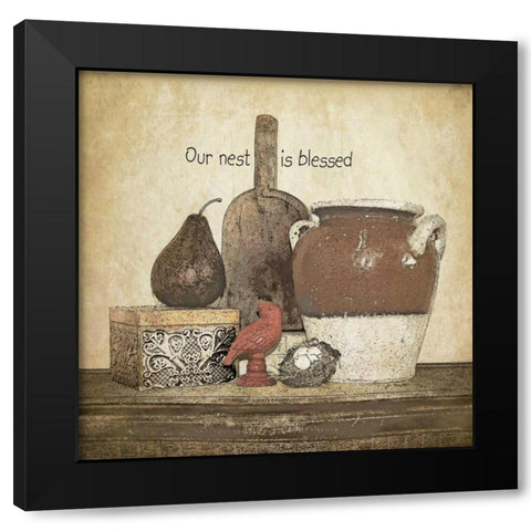 Blessed Nest Black Modern Wood Framed Art Print by Moulton, Jo