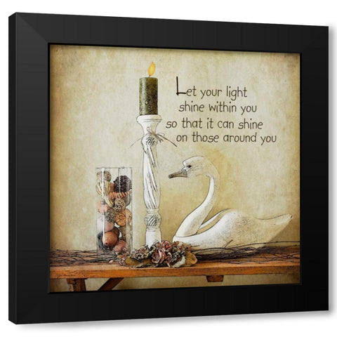 Let Your Light Shine Black Modern Wood Framed Art Print with Double Matting by Moulton, Jo