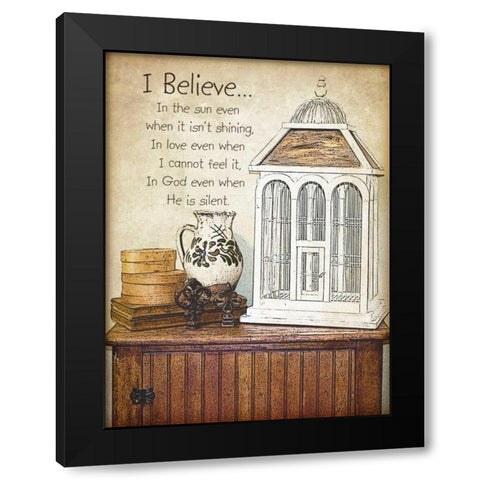 I Believe Black Modern Wood Framed Art Print by Moulton, Jo