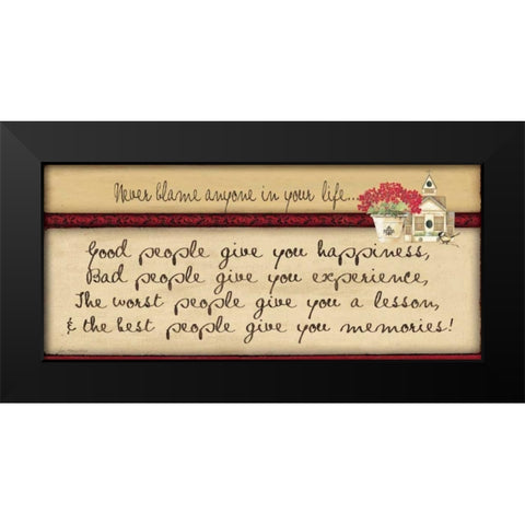 Never Blame Black Modern Wood Framed Art Print by Moulton, Jo