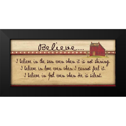 Believe Black Modern Wood Framed Art Print by Moulton, Jo