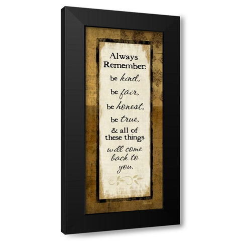 Always Remember Black Modern Wood Framed Art Print with Double Matting by Pugh, Jennifer