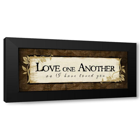 Love One Another Black Modern Wood Framed Art Print with Double Matting by Pugh, Jennifer