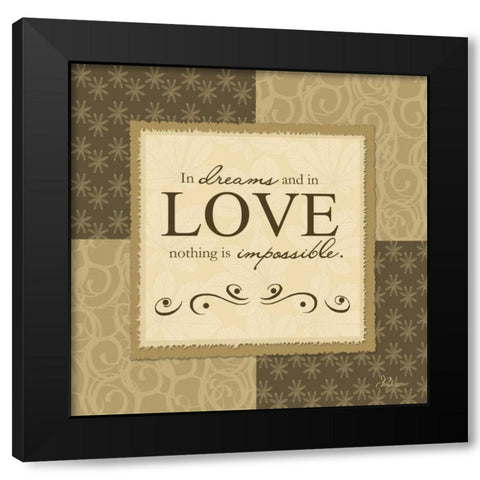 In Dreams and In Love Black Modern Wood Framed Art Print with Double Matting by Pugh, Jennifer