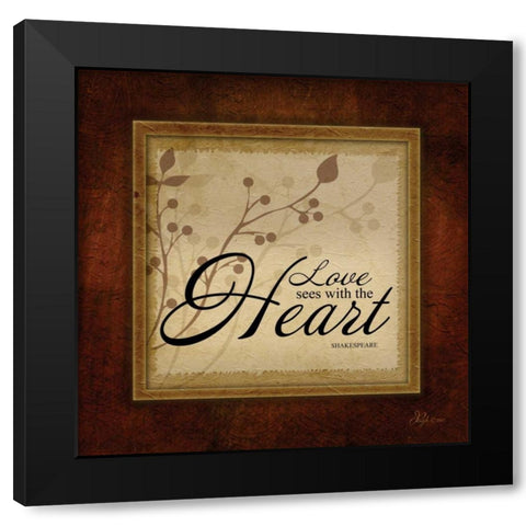 Love See With the Heart Black Modern Wood Framed Art Print with Double Matting by Pugh, Jennifer