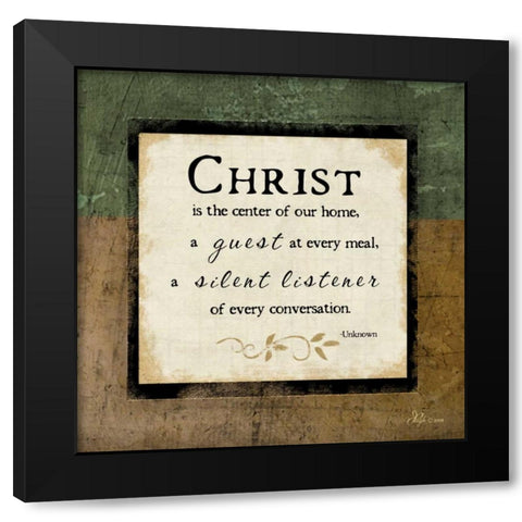 Christ is the Center of Our Home Black Modern Wood Framed Art Print by Pugh, Jennifer